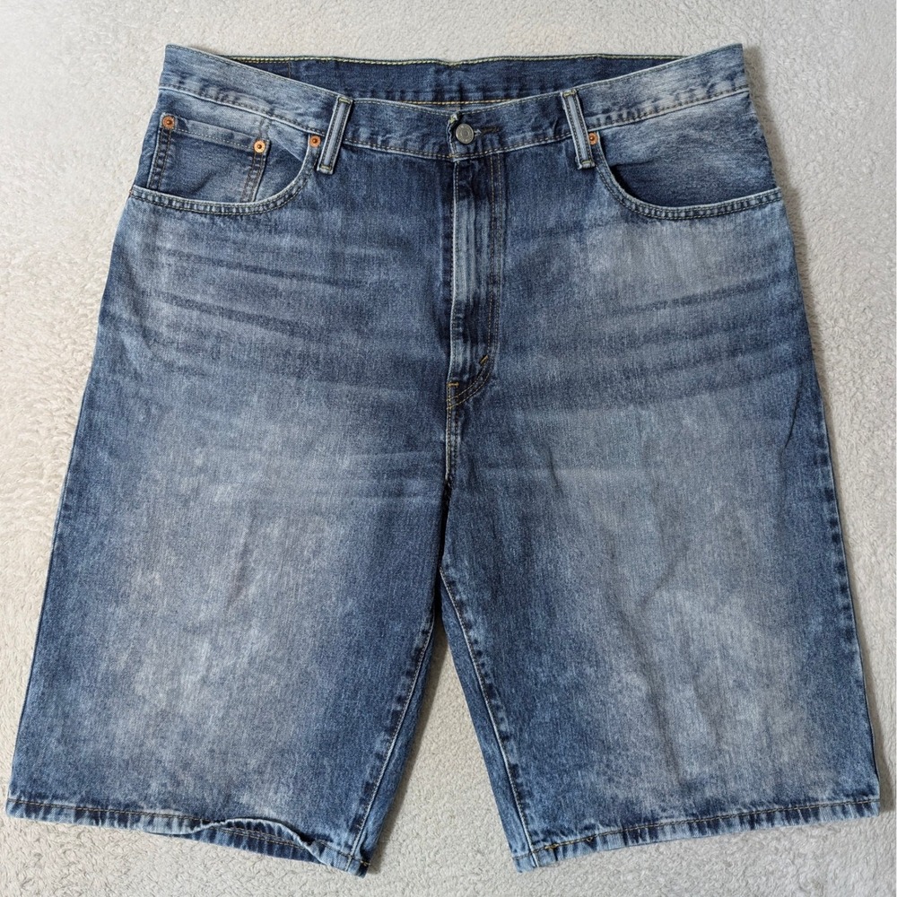 Levi's 569 Shorts Mens 38/12 Blue Loose Straight Fit Denim Stonewash